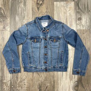 Old Navy Girls Denim Jean Jacket Large 10 12 Button Down Blue